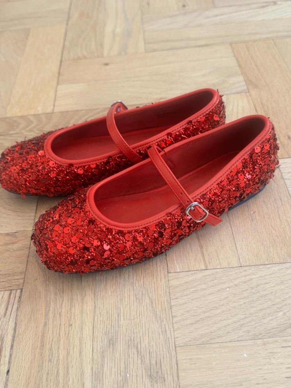 GAP Red Sequin Mary Jane Flats for Kids